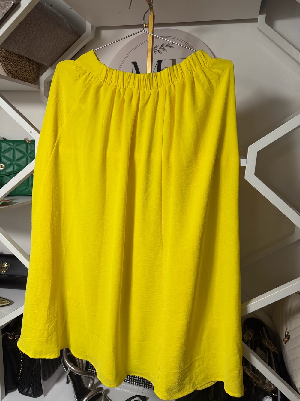 Bright Yellow Women's Elastic-Waist Skirt